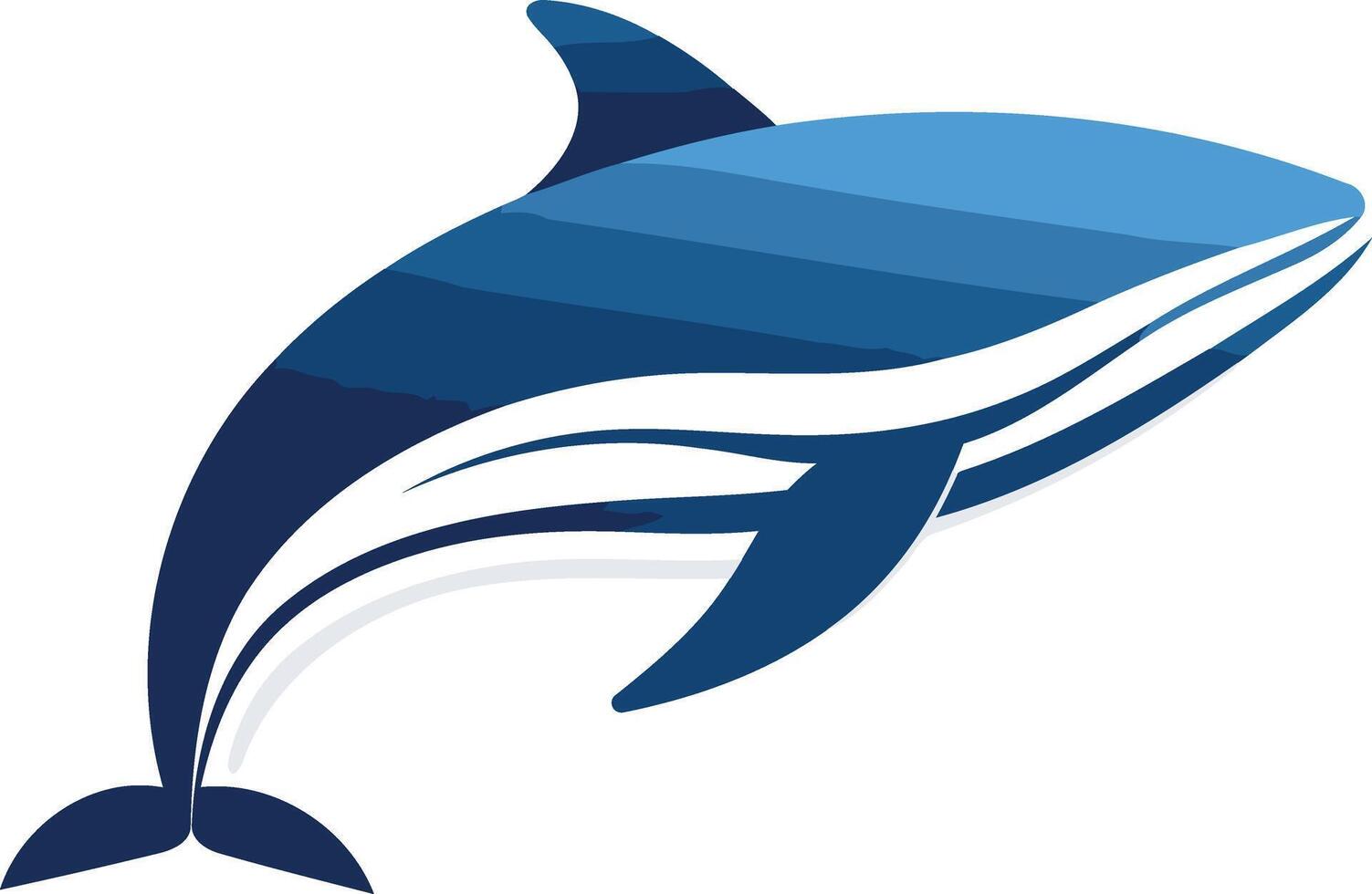 A stylized, leaping dolphin logo design, perfect for marine conservation, ocean-related businesses, or any brand seeking a sleek, dynamic symbol vector
