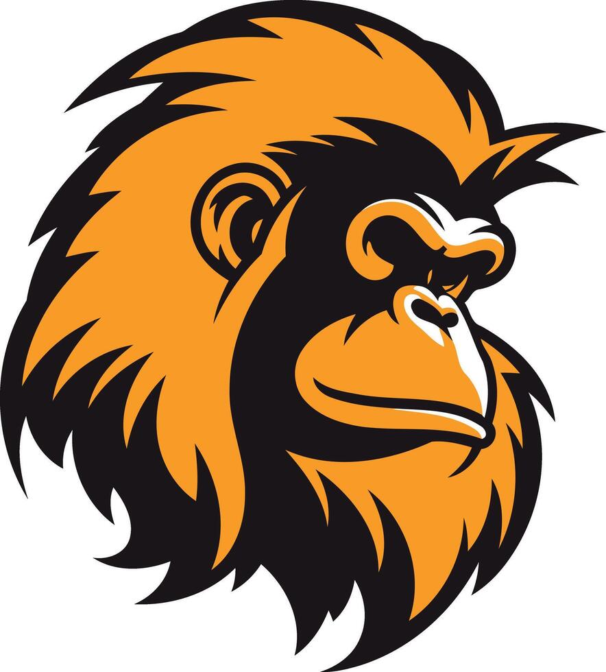 Powerful and stylized gorilla head illustration, perfect for branding, apparel, and sports teams vector