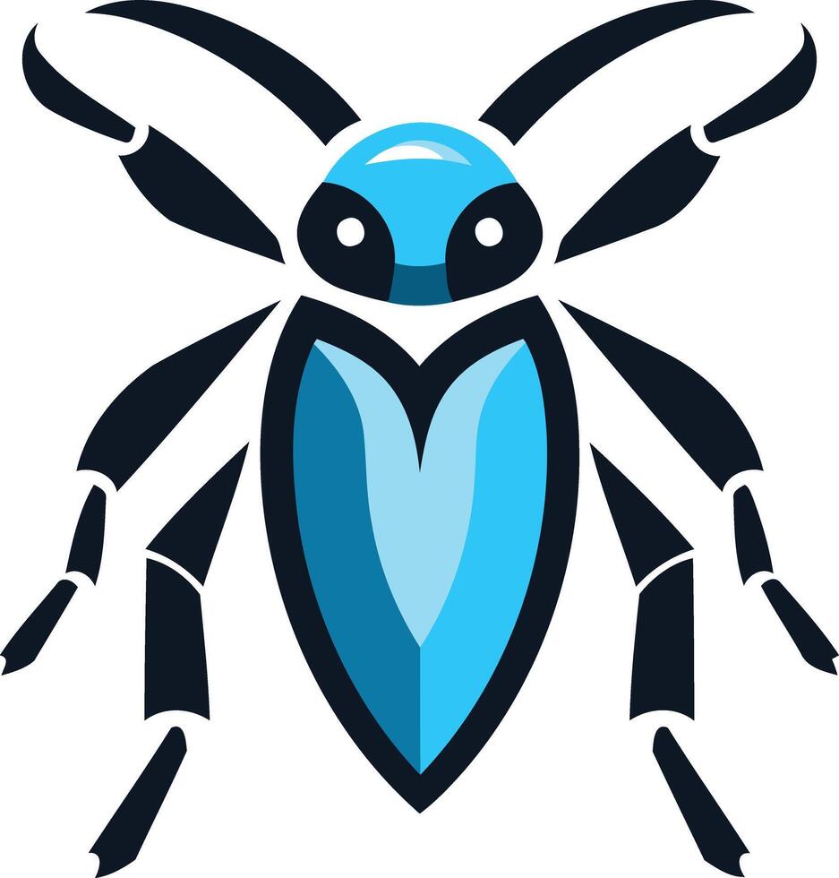 A stylized blue beetle with a sleek, modern design vector