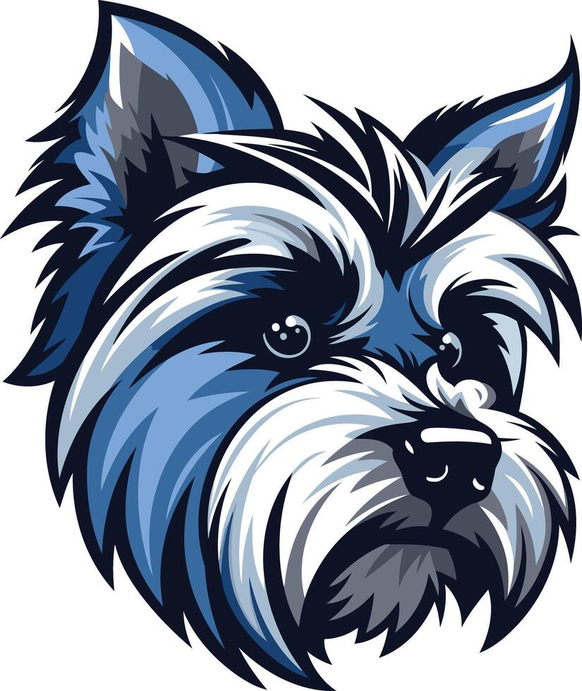 A cute and stylish blue yorkshire terrier logo vector