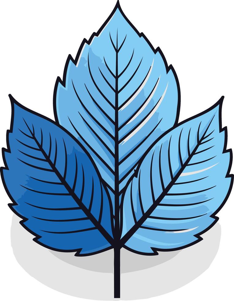 A stylized blue leaf design vector