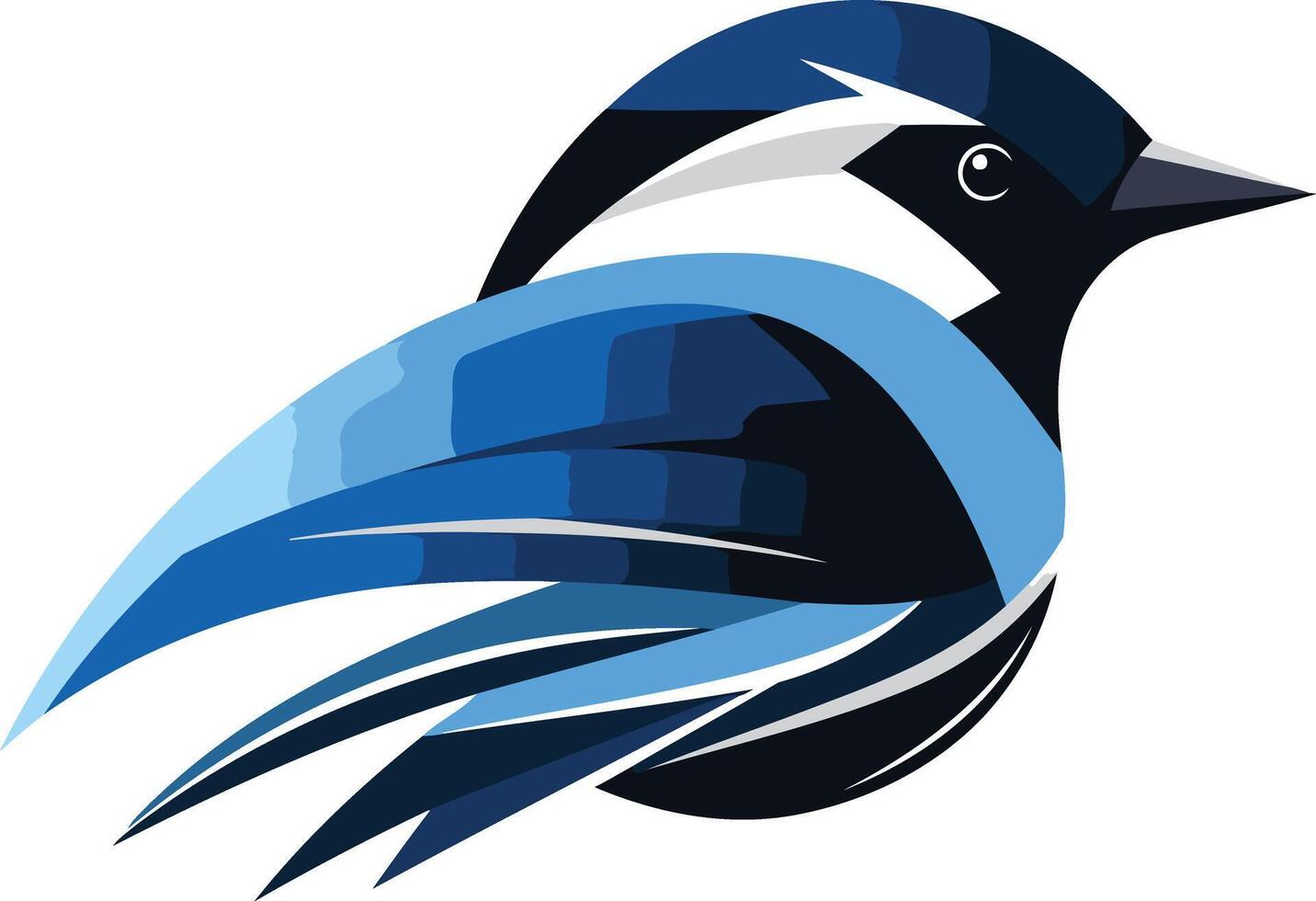 Stylized blue bird logo design, perfect for environmental organizations, nature-inspired brands, or businesses focusing on freedom and creativity vector