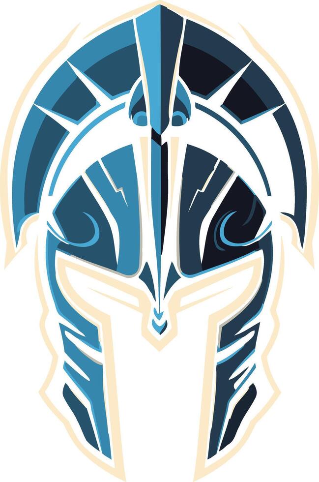 A powerful and sleek logo design featuring a stylized spartan helmet vector