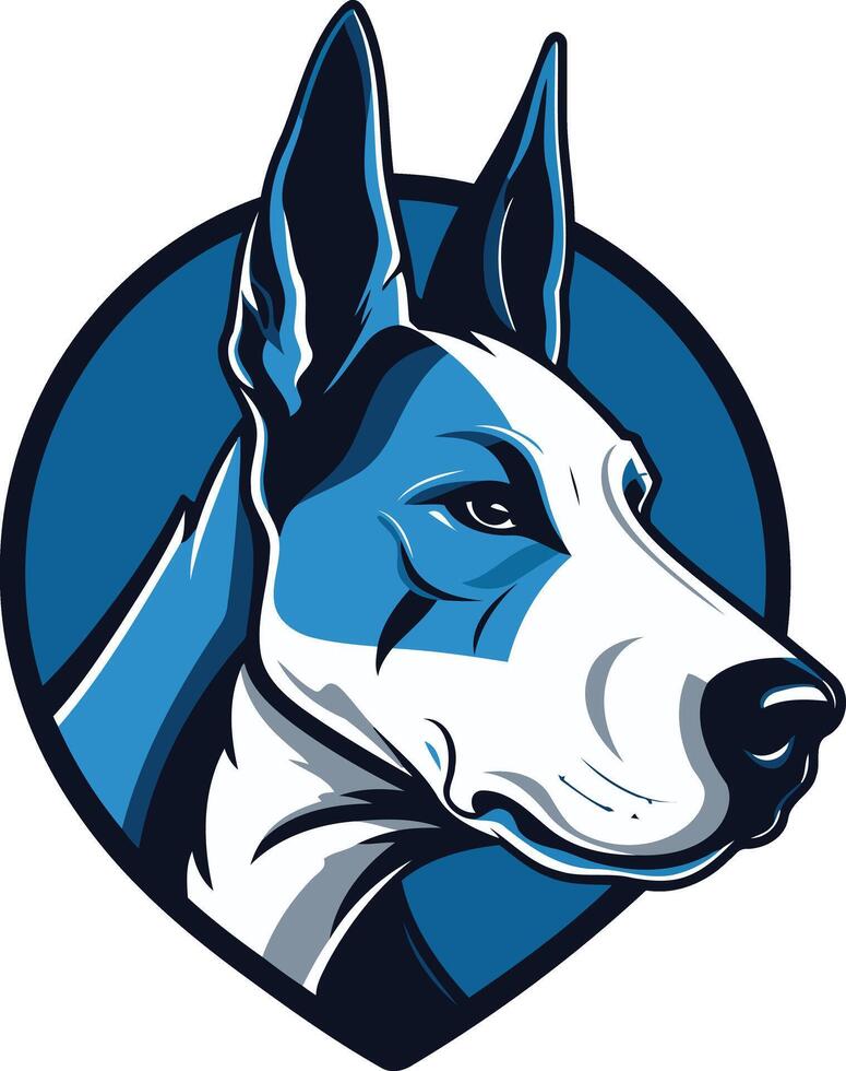 A bold and striking illustration of a great dane's head, perfect for use as a logo, mascot, or graphic element for businesses and organizations vector