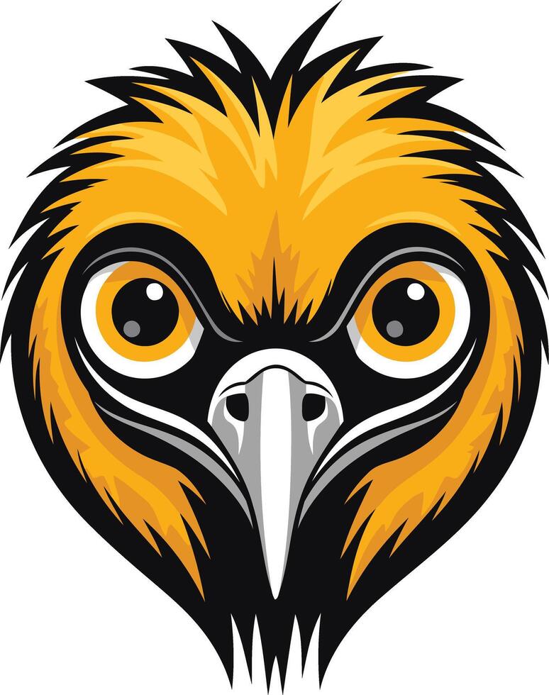 A bold and stylized cartoon bird head, perfect for branding, mascot design, or illustrations vector
