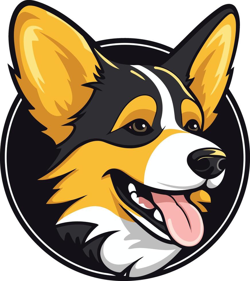 A friendly, cartoon-style corgi portrait, perfect for branding, merchandise, or social media vector
