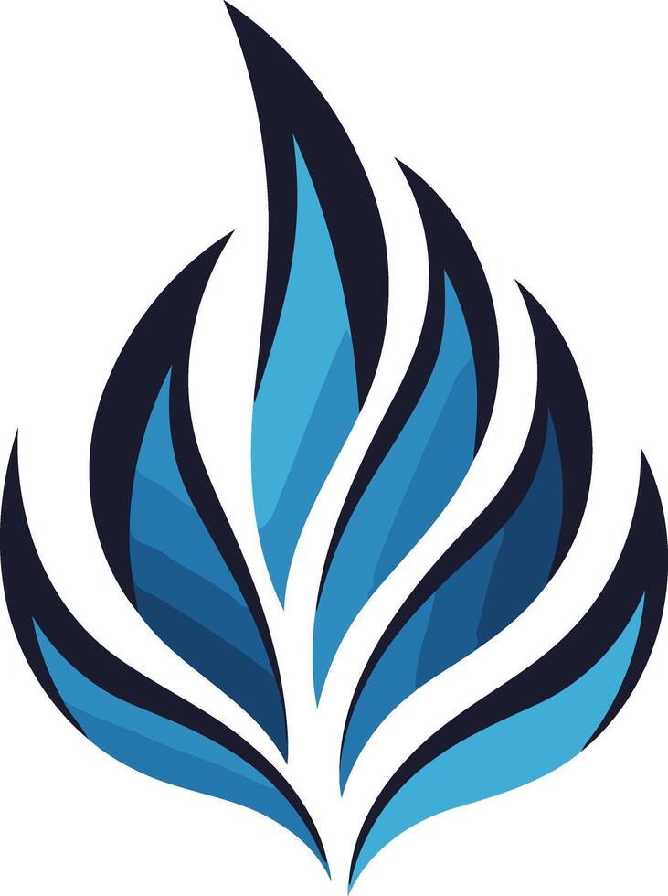 Abstract blue flame logo design, perfect for a modern and innovative company vector