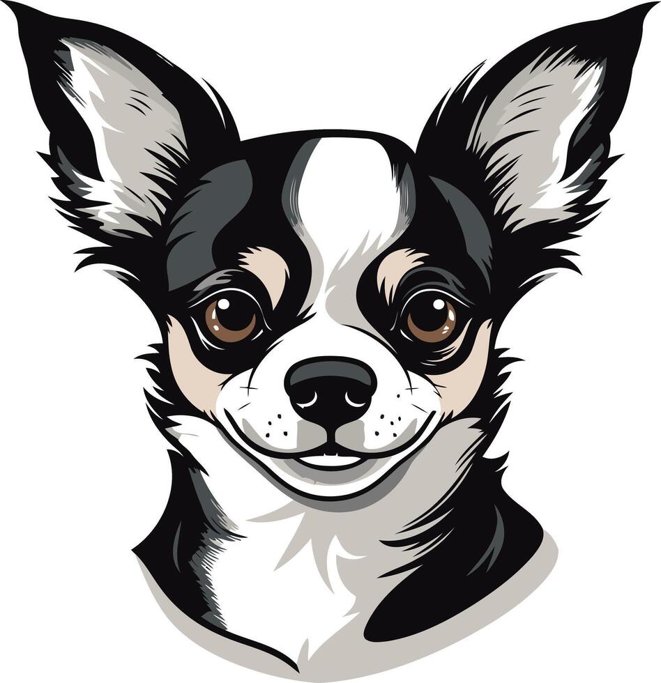 A cute and friendly chihuahua with big brown eyes, perfect for pet-related designs, social media, and branding vector