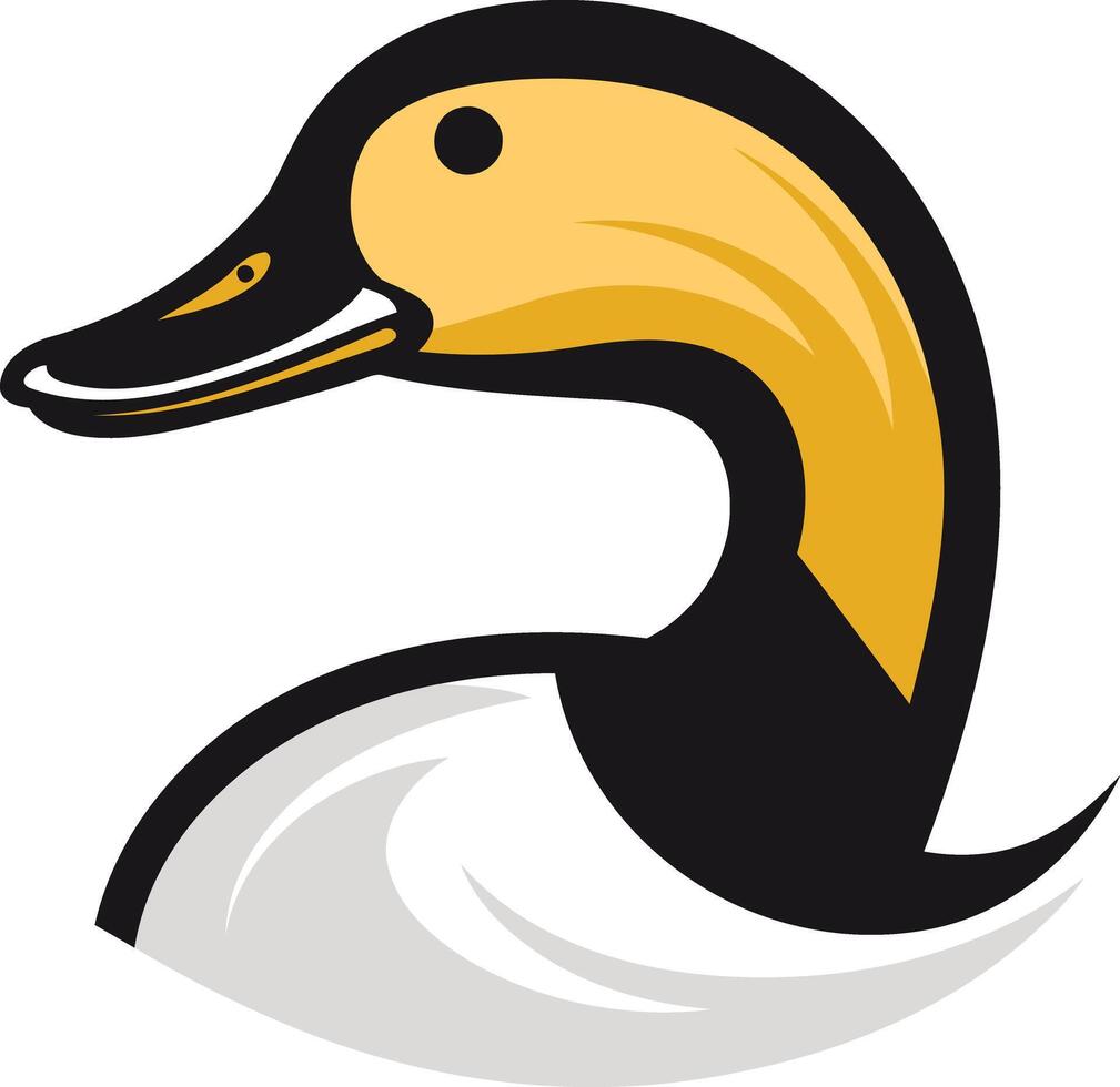 A stylized duck head logo, perfect for branding, sporting teams, and wildlife conservation vector