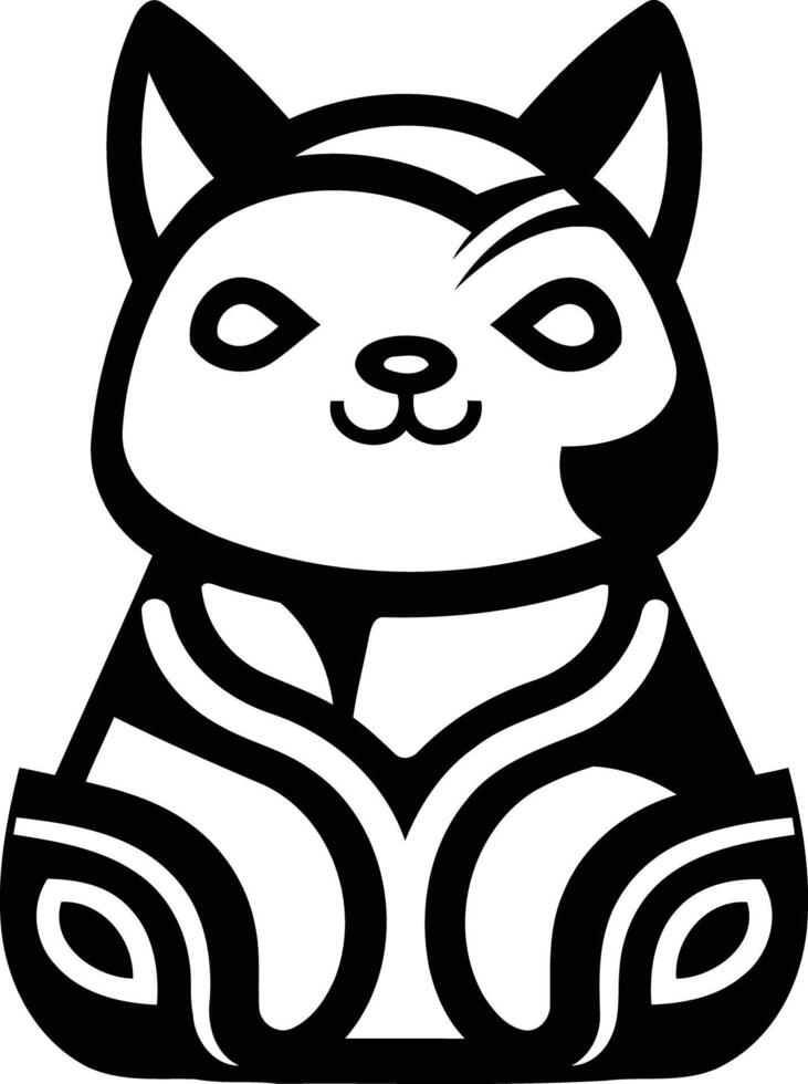 Cute cartoon cat with a unique tattoo design vector