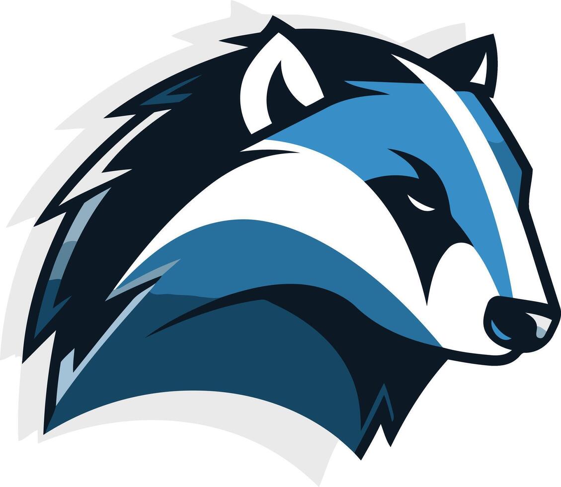 A fierce and determined badger mascot logo design vector