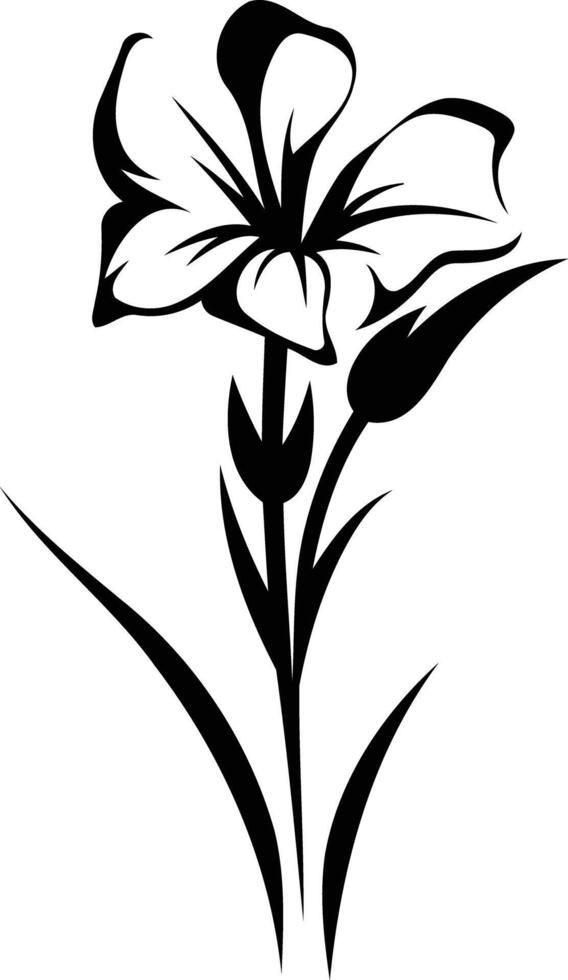 Elegant black and white floral silhouette, perfect for logos, invitations, and decorative elements vector