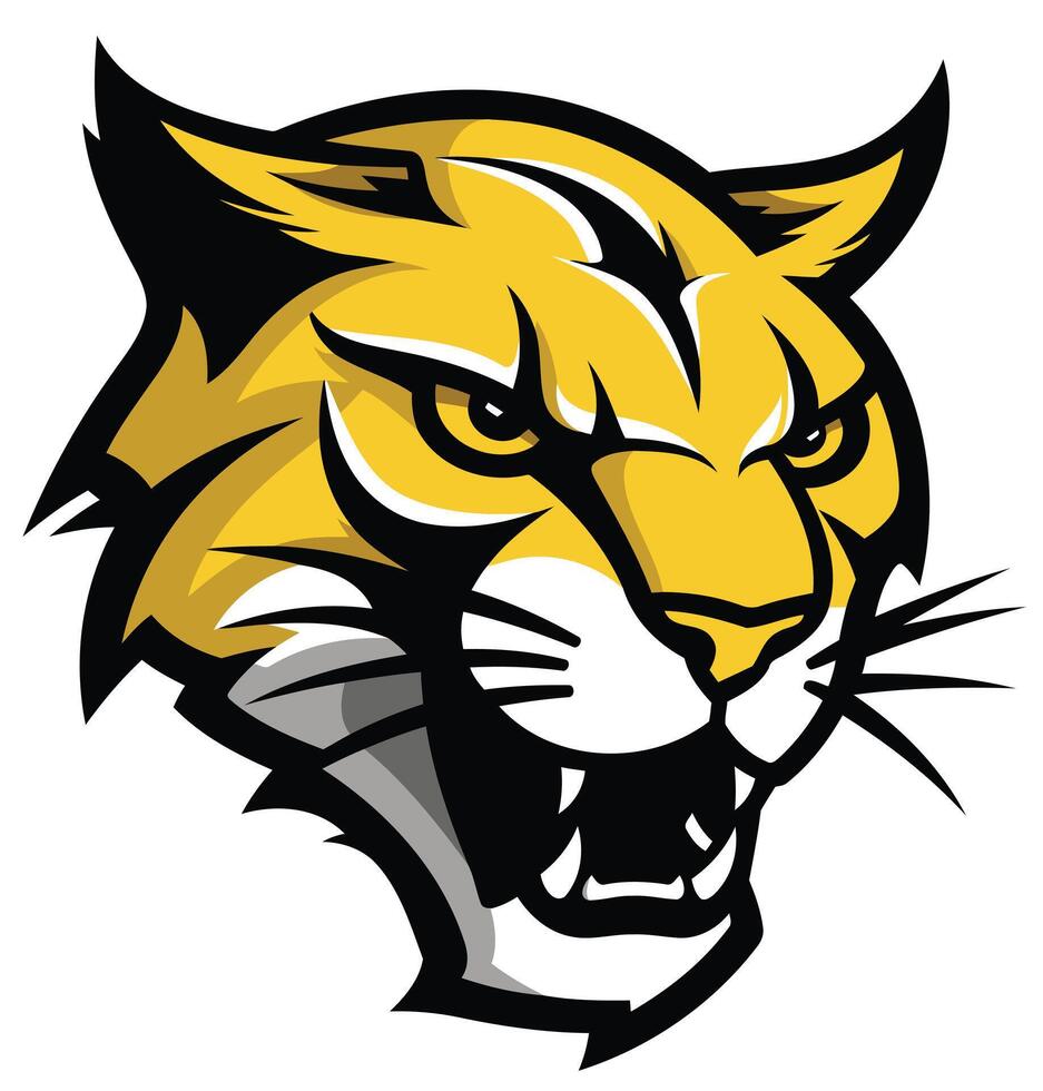 Fierce and powerful, this wildcat mascot logo is perfect for sports teams, schools, and organizations looking for a strong identity vector
