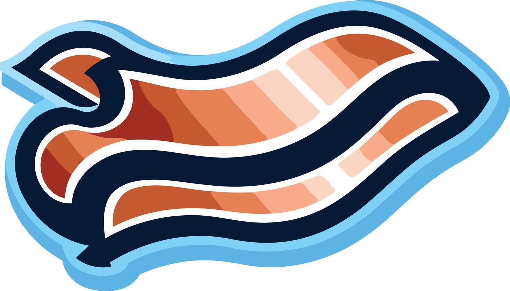 Abstract logo with flowing, dynamic lines in blue, orange and brown vector