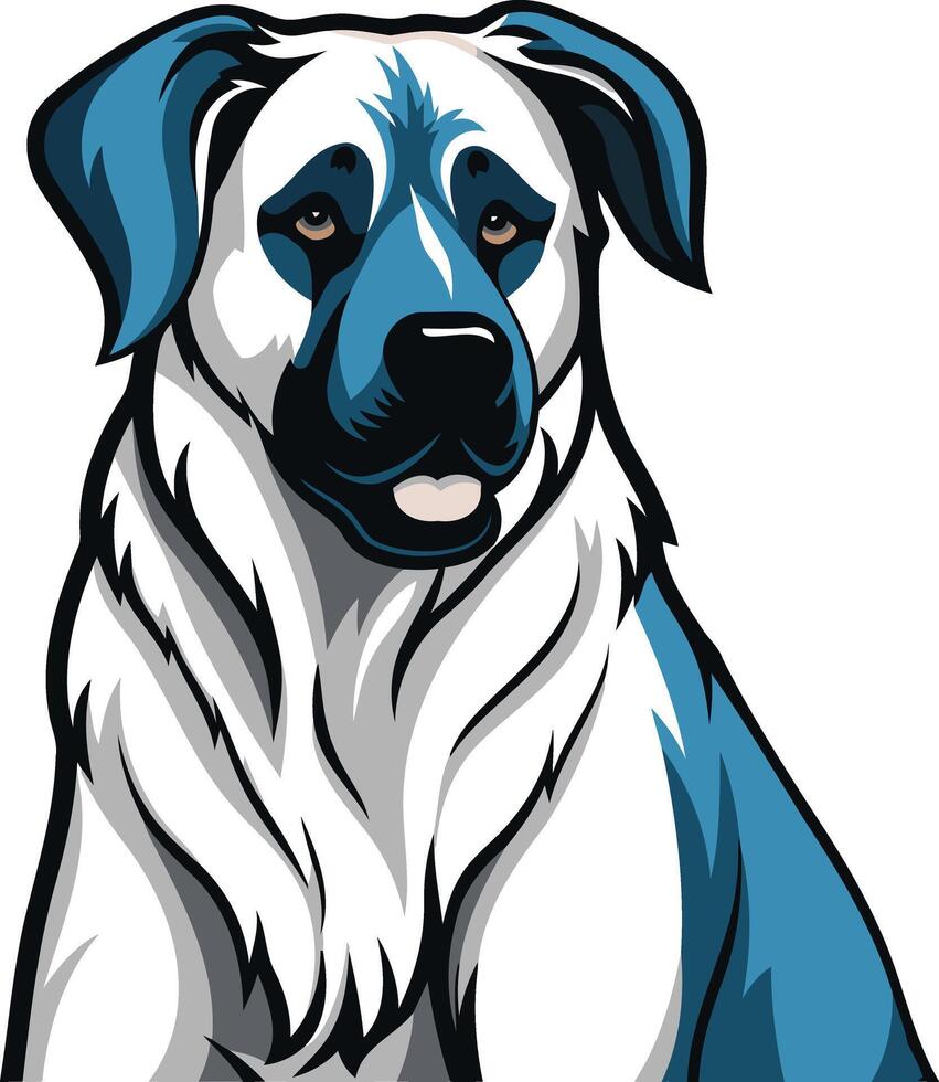 A stylized illustration of a majestic anatolian shepherd dog, perfect for branding, website design, and pet-related projects vector