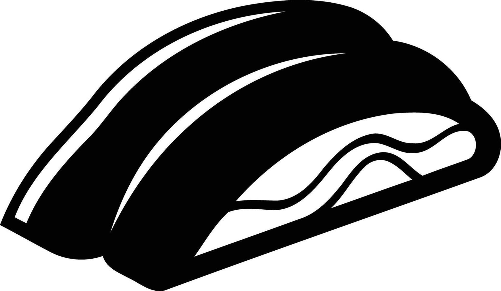 Simple black and white illustration of a single piece of sushi, perfect for menus, social media, or food related designs vector