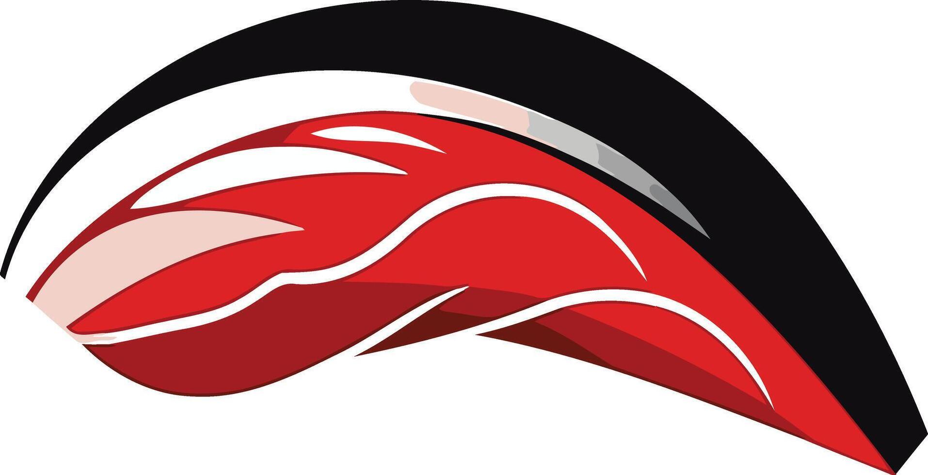 Bold and modern logo design featuring a stylized red and black shape, perfect for businesses in the sports, technology, or automotive industries vector