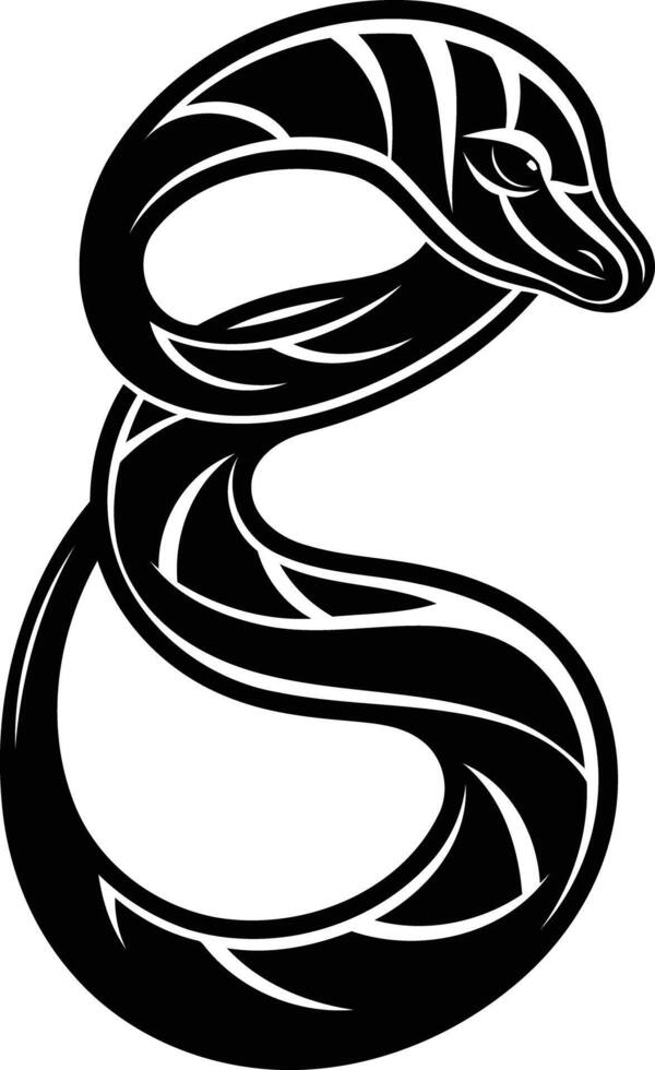 A bold, stylized snake design perfect for tattoos, logos, or branding vector