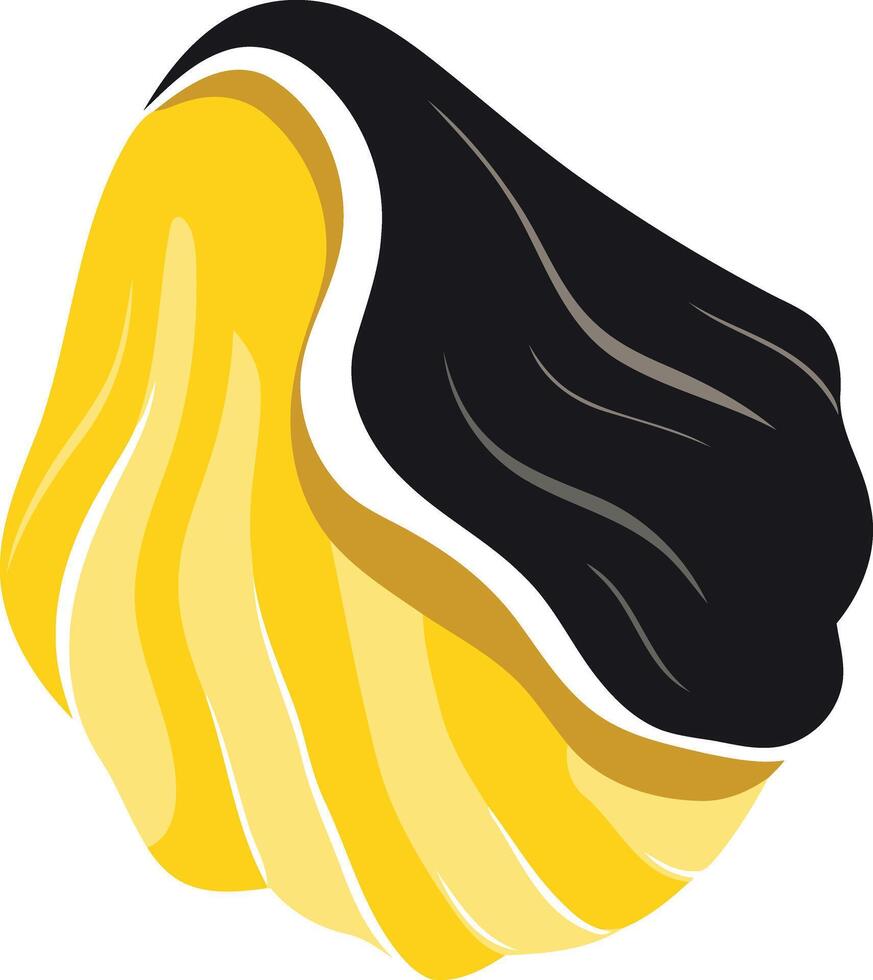 Abstract logo design featuring a stylized yellow and black shape, perfect for branding, web design, or graphic design projects vector