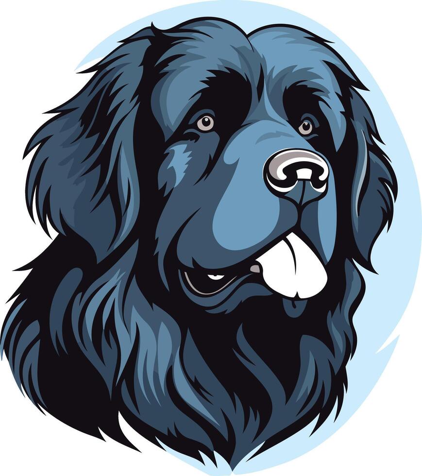 A friendly and expressive newfoundland dog portrait, perfect for pet lovers, dog owners, and animal-themed designs vector