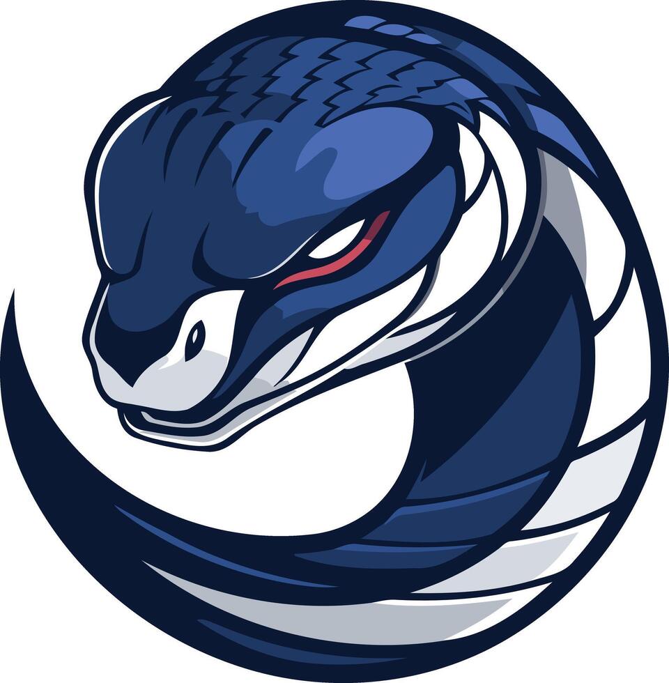 A fierce, stylized blue cobra mascot logo, perfect for gaming teams, esports organizations, or any brand seeking a powerful, enigmatic identity vector
