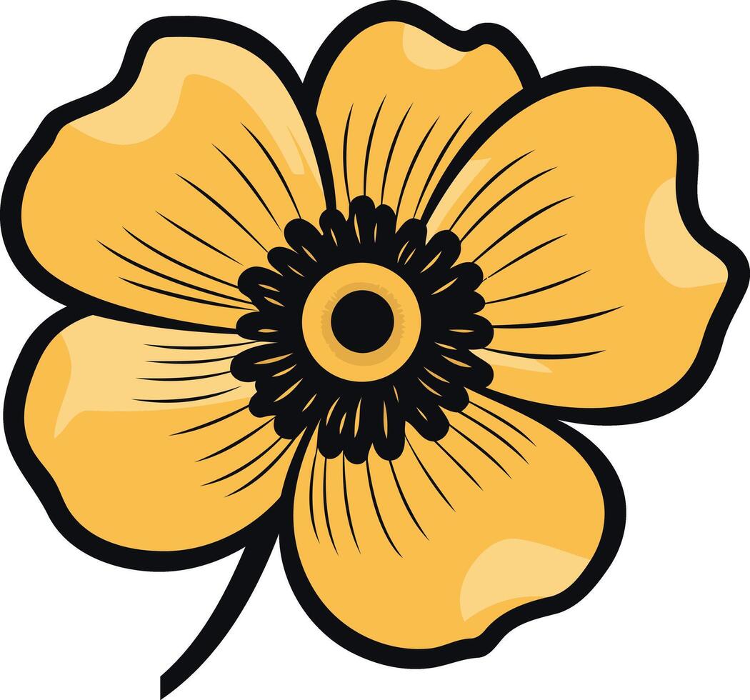 A simple yet beautiful yellow flower illustration, perfect for adding a touch of nature to your designs vector