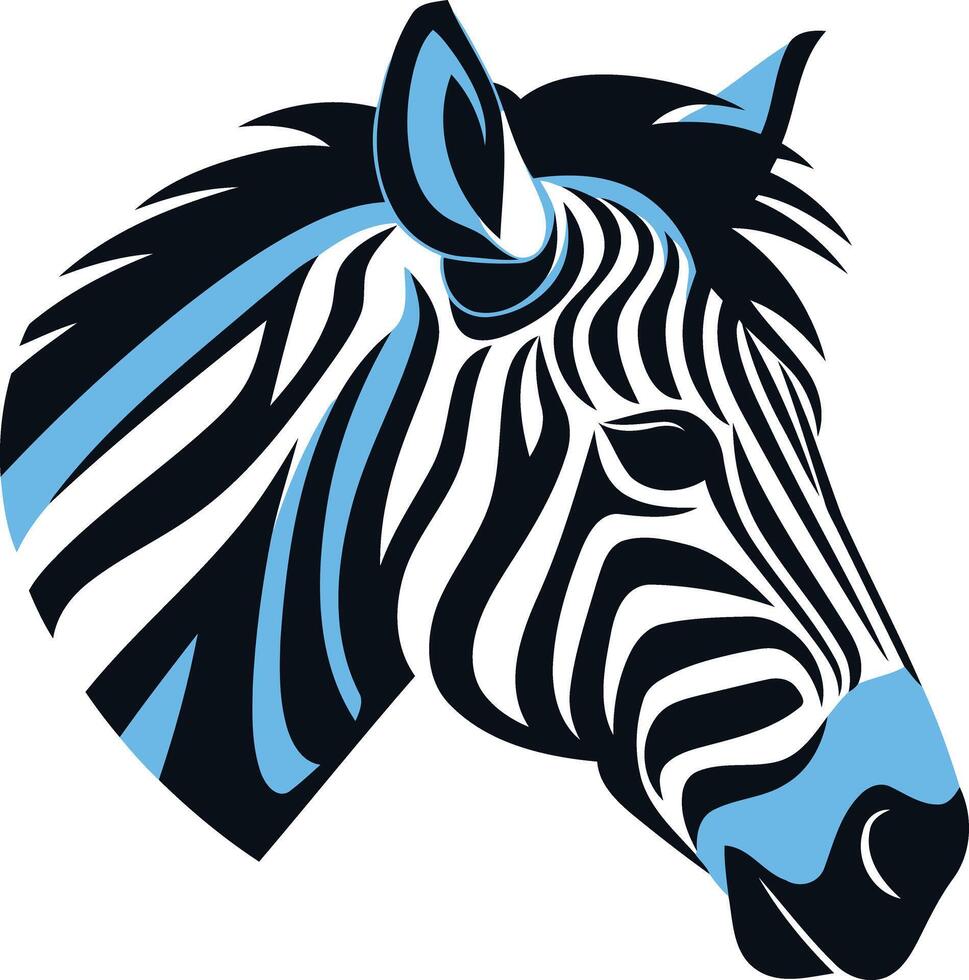 A bold and stylized zebra head, perfect for logo design, branding, or print projects vector