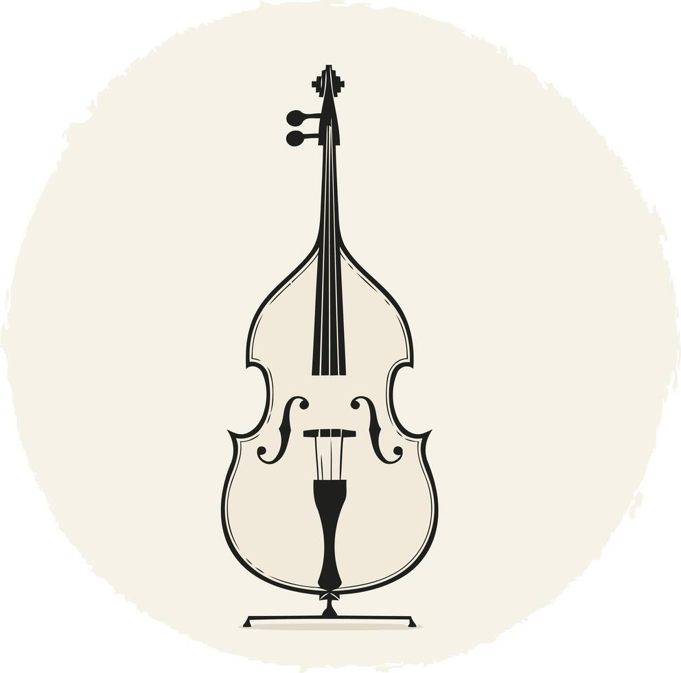 Simple, elegant silhouette of a double bass vector