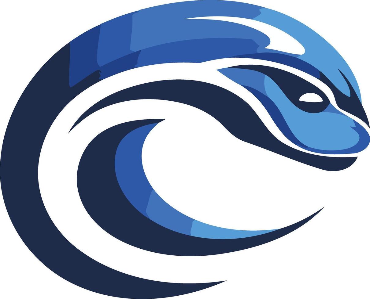 Modern, abstract logo design featuring a stylized blue serpent or dragon with a wave design, perfect for a tech company, gaming team, or any brand seeking a strong and dynamic identity vector