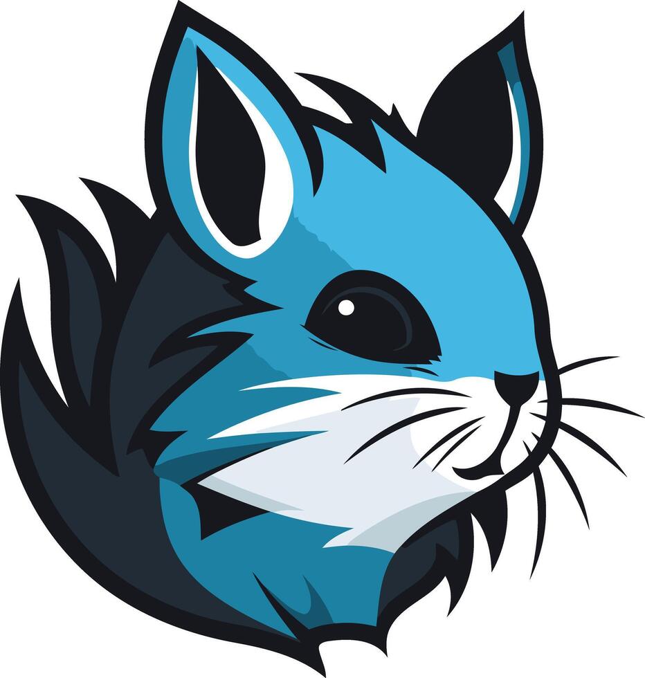 Cute blue cartoon squirrel mascot logo, perfect for a gaming or tech company looking for a friendly and energetic brand identity vector