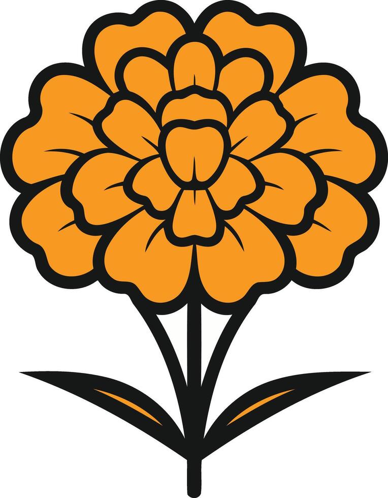 A simple, stylized illustration of a marigold flower, perfect for branding, design projects, and more vector