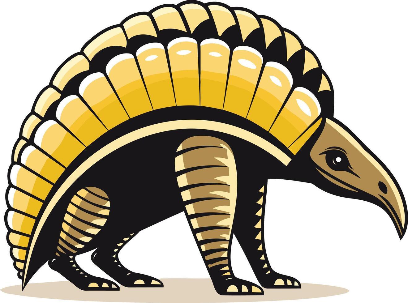 A bold and colorful illustration of a pangolin, perfect for branding or educational purposes vector