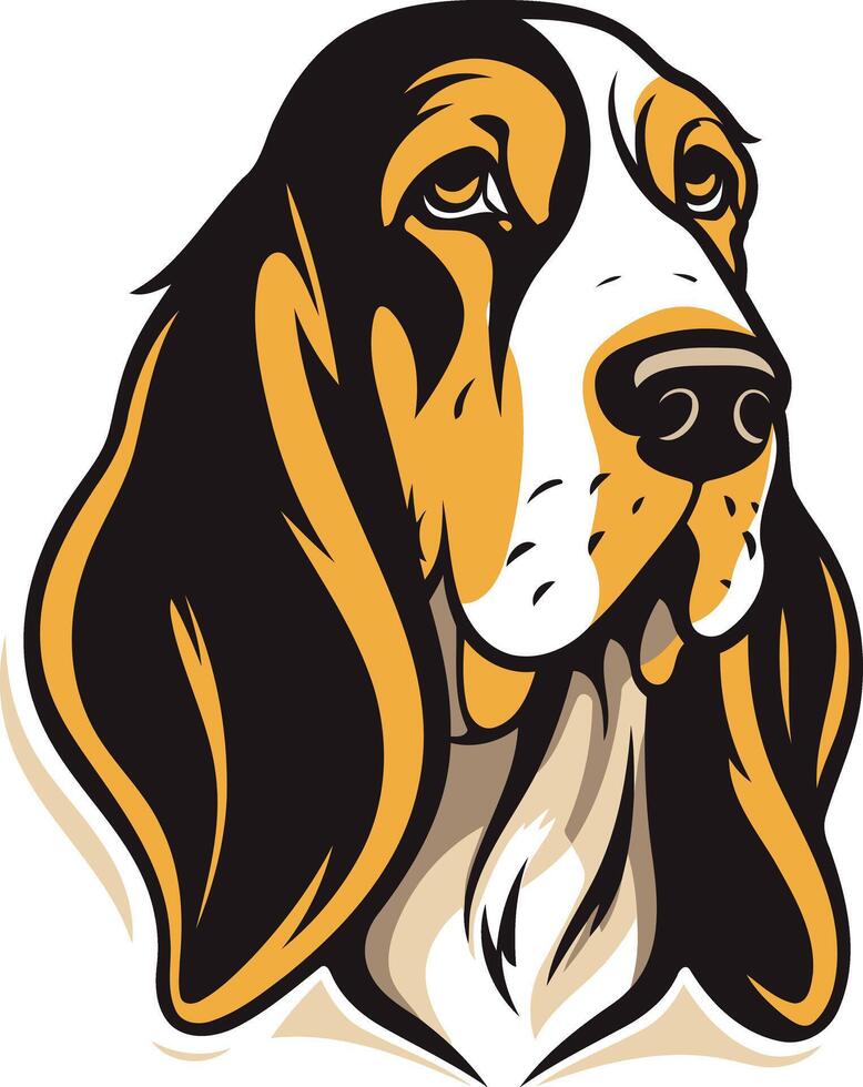 A charming illustration of a basset hound, perfect for pet lovers, dog owners, and anyone looking for a cute and friendly mascot vector