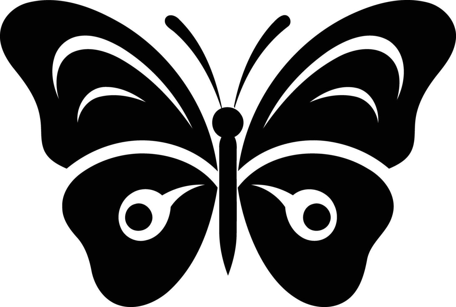 Simple and elegant black and white butterfly silhouette, perfect for logo design, branding, or decoration vector