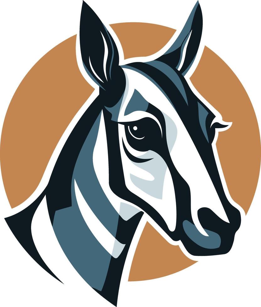 Striking logo design featuring a stylized zebra head in a circular frame, perfect for businesses seeking a bold and memorable brand identity vector