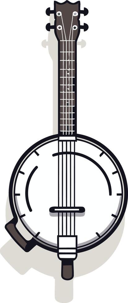 A simple, clean illustration of a banjo, perfect for musical projects, websites, or social media vector