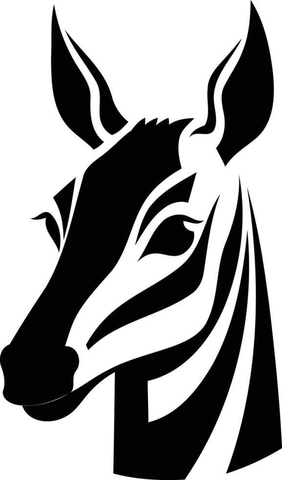 Stylized black and white zebra head logo vector