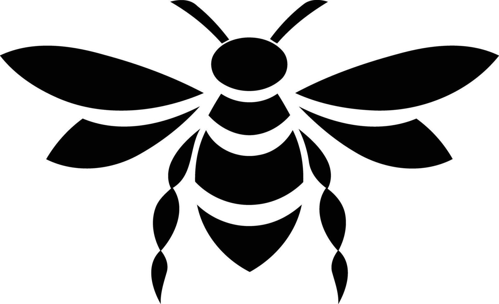 Simple, stylish bee silhouette, perfect for logo, branding, or design projects vector