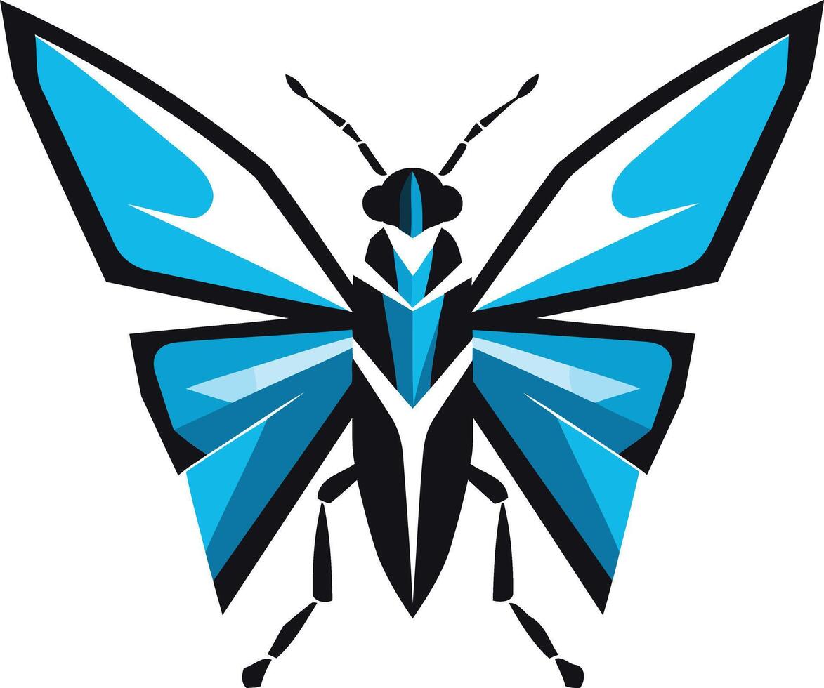 A modern and abstract logo design featuring a stylized butterfly with geometric wings vector