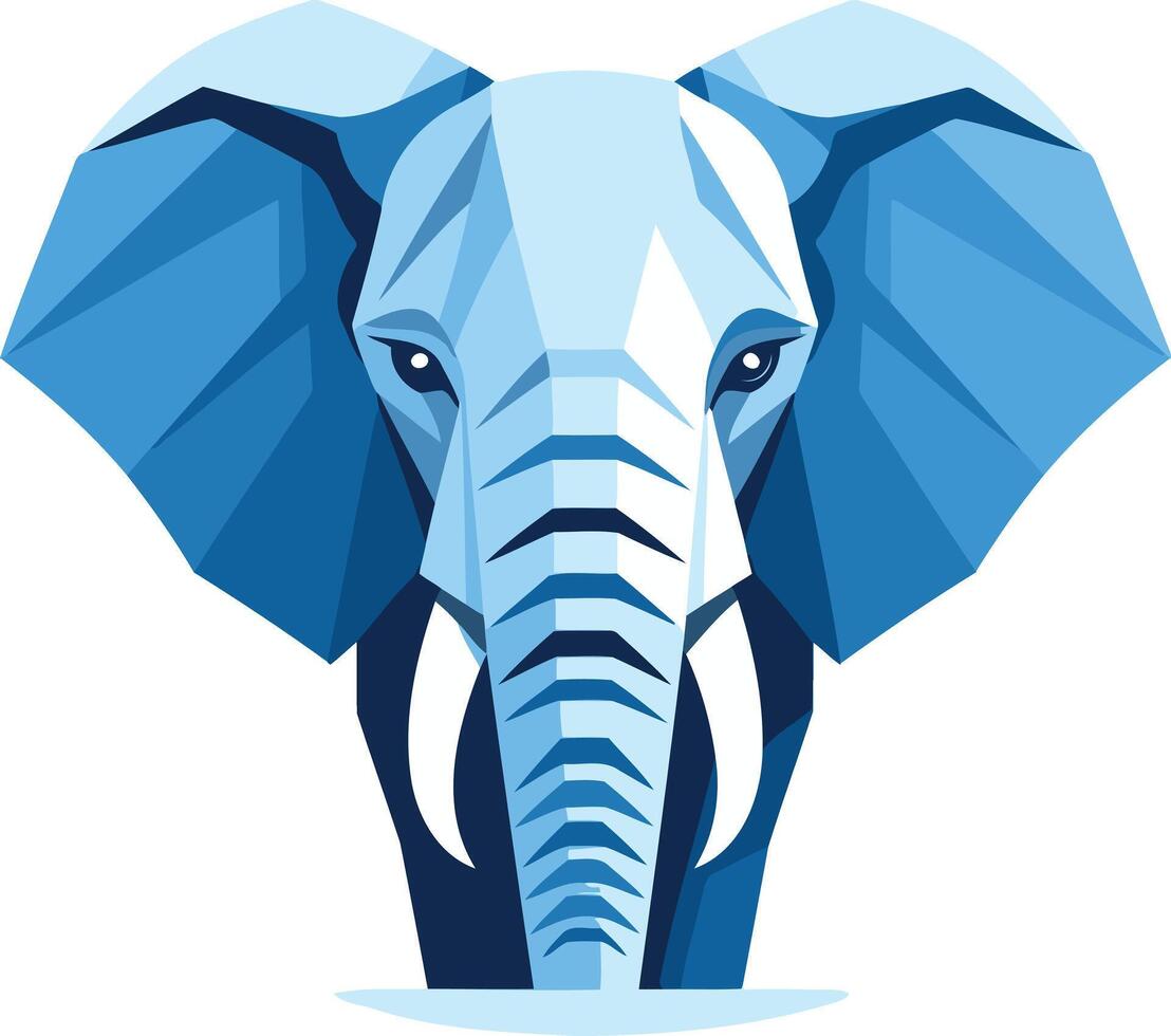 A striking blue geometric elephant logo, perfect for branding or design ...