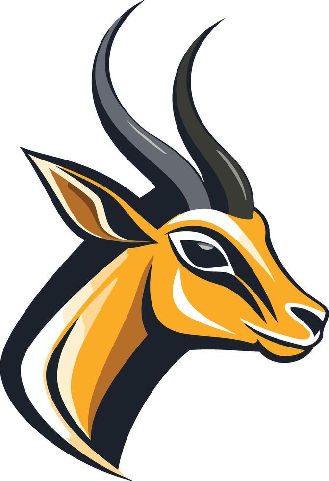 A stylized, illustration of a gazelle's head, perfect for logos, mascots, and branding vector