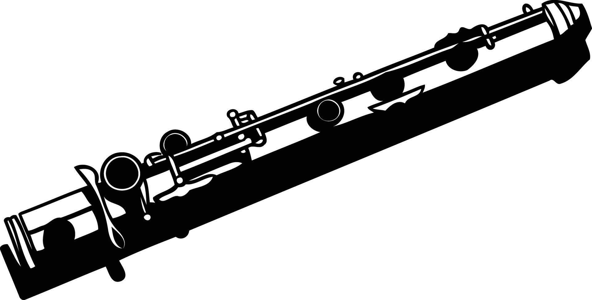 A simple black and white illustration of a flute, perfect for music related projects, educational materials, or decorative designs vector