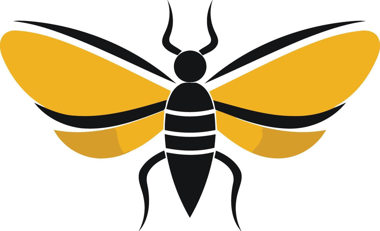 A simple yet striking stylized moth design, perfect for logo or branding use vector