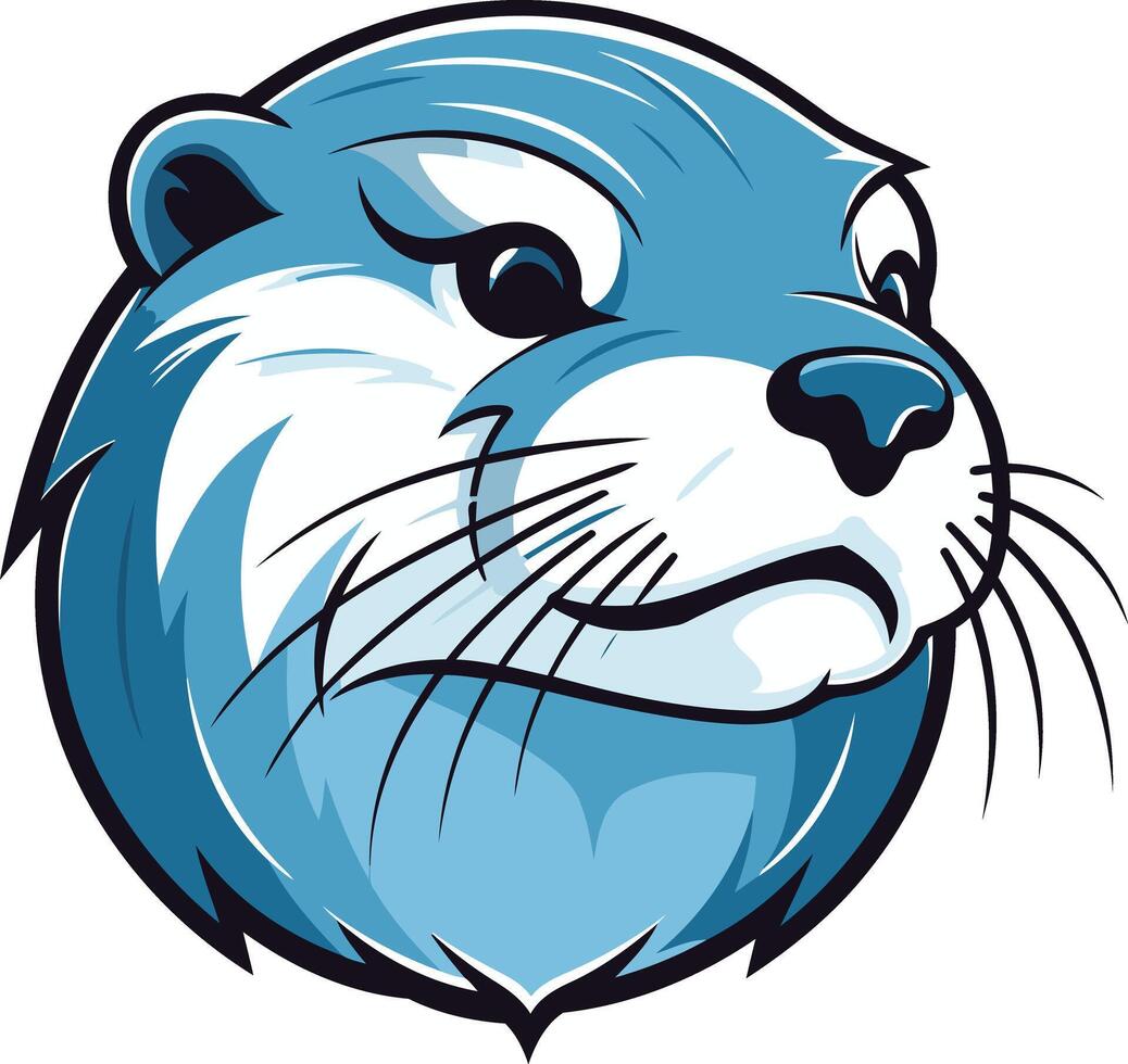 A bold and playful cartoon otter head, perfect for mascot logos, sports teams, or branding related to nature, water, or conservation vector
