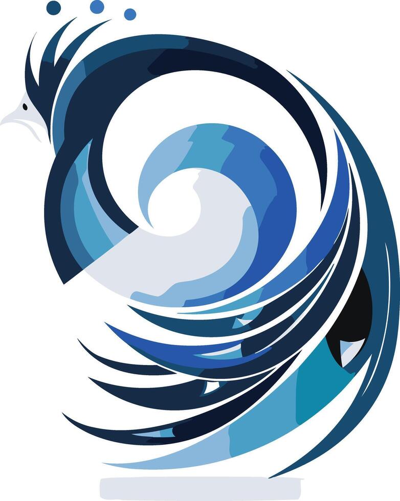 Abstract logo design featuring a stylized bird in a dynamic swirl, perfect for businesses seeking a modern and unique visual identity vector