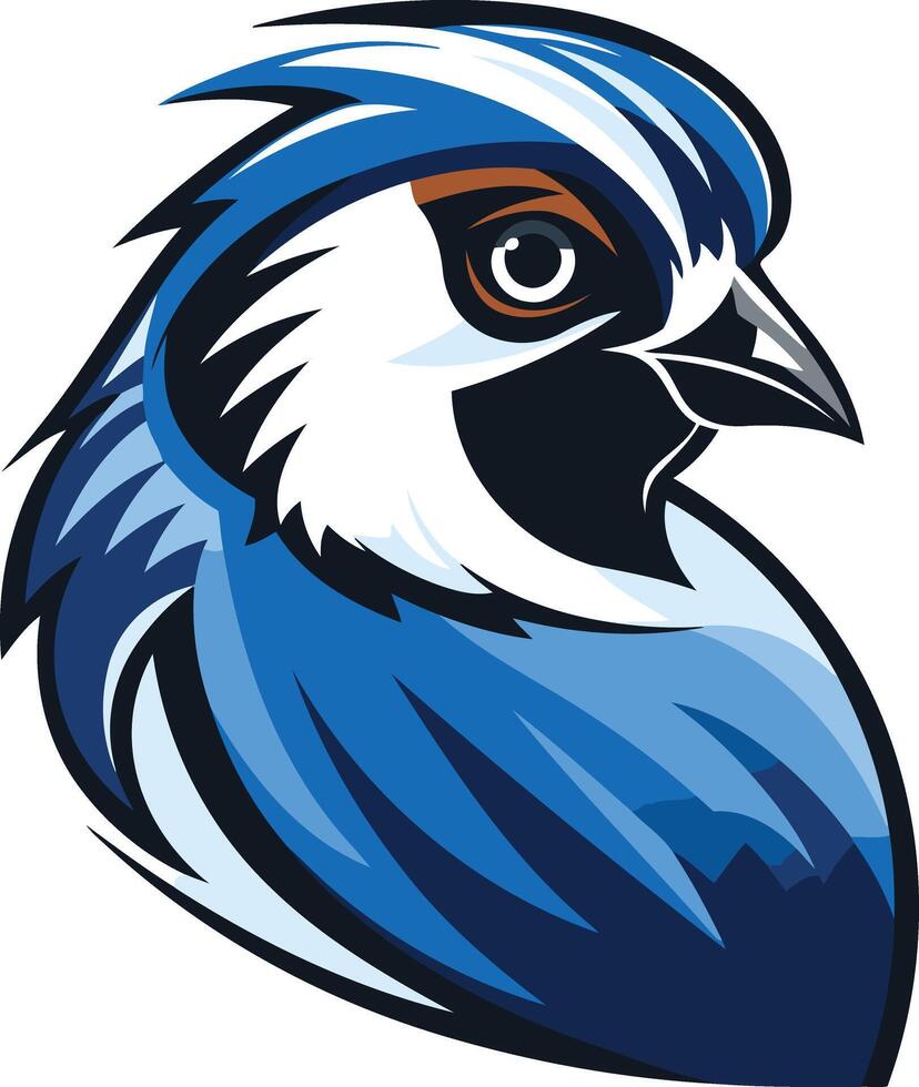 Bold and powerful, this blue bird logo design is perfect for businesses seeking a strong and confident visual identity vector