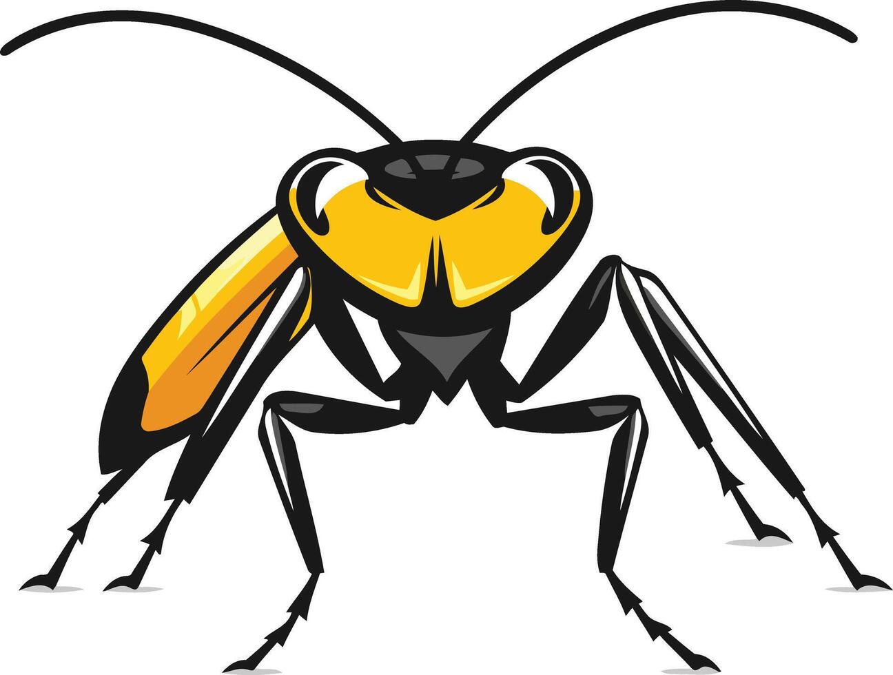 A fierce and stylized cartoon wasp, perfect for branding, logos, or mascot designs vector