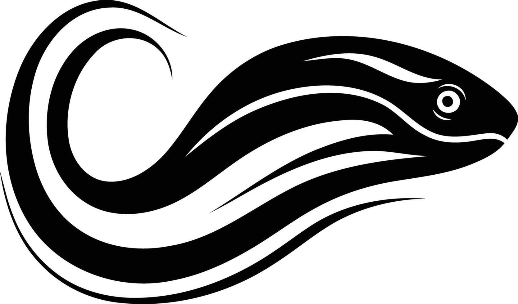 Stylized black and white illustration of a snake, perfect for tattoos, graphic design, or branding vector