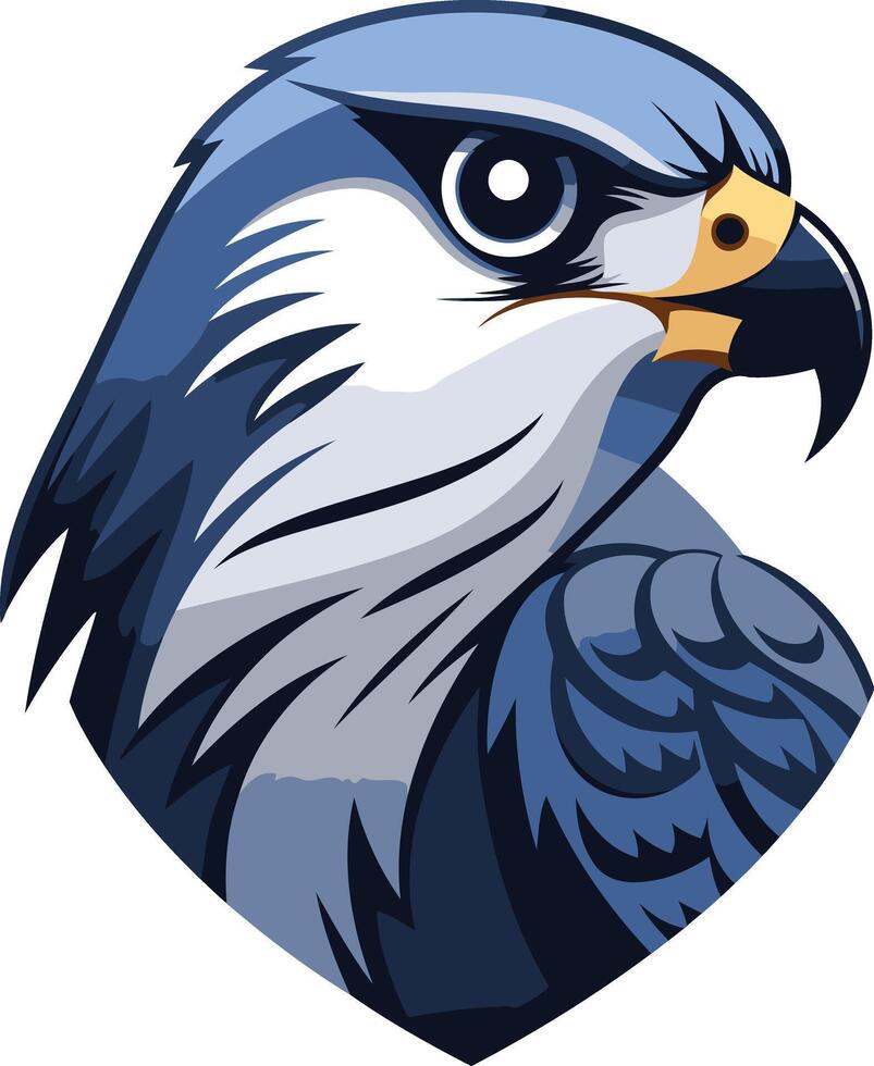 A powerful and fierce blue falcon head, perfect for logos, branding, and sports teams vector