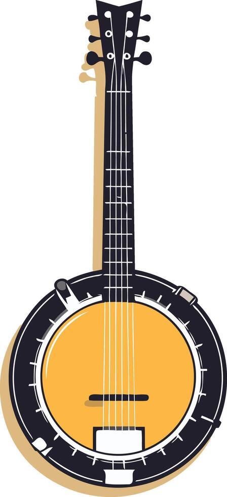 A clean, minimalist illustration of a banjo, perfect for music-related designs, websites, or social media vector